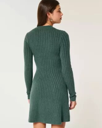 Vestido mini estilo patinador acanalado