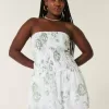Vestido mini sin tirantes con escote fruncido Vestido mini sin tirantes con escote fruncido
