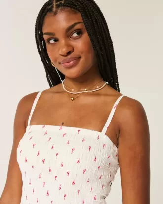 Vestido mini sin tirantes con escote fruncido