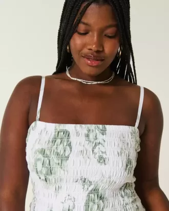 Vestido mini sin tirantes con escote fruncido