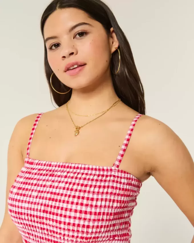 Vestido mini sin tirantes con escote fruncido Vestido mini sin tirantes con escote fruncido