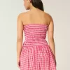 Vestido mini sin tirantes con escote fruncido Vestido mini sin tirantes con escote fruncido
