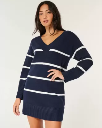 Vestido suéter de jersey con hombros descubiertos