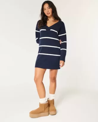 Vestido suéter de jersey con hombros descubiertos