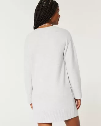 Vestido suéter de jersey con hombros descubiertos