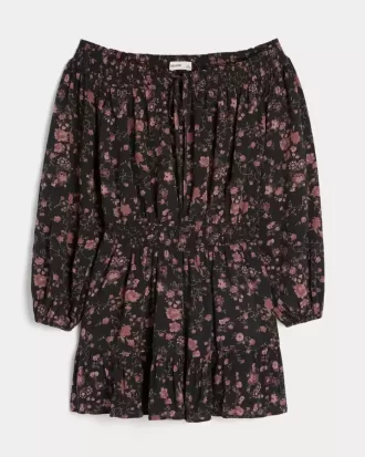 Vestido tejido con hombros descubiertos