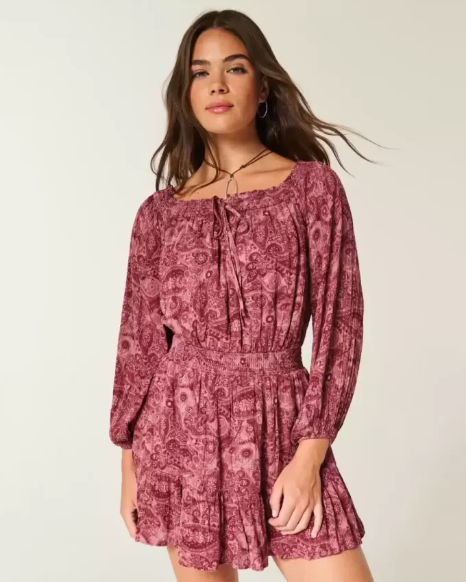 Vestido tejido con hombros descubiertos Vestido tejido con hombros descubiertos